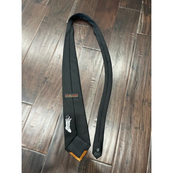 Hallmark Jolly Tie Greetings Reindeer Christmas Necktie Black - Picture 6 of 9